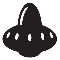 UFO Silhouette Vector – Alien Spaceship Icon for Sci-Fi, Space, and Futuristic Designs