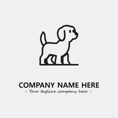 Dog illustration black and white for logo company vector image
