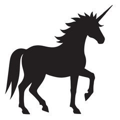 Unicorn Silhouette Vector – Magical Fantasy Icon for Fairytale, Mythical, and Whimsical Designs