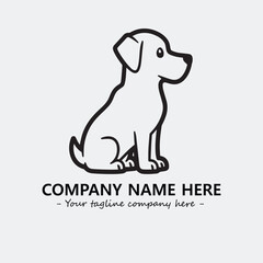 Dog illustration black and white for logo company vector image
