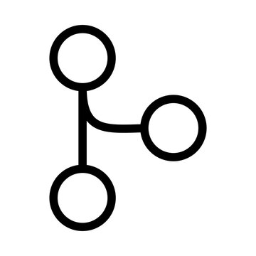 branching process icon for decision-making and software workflow - flat stroke icon for apps and websites
