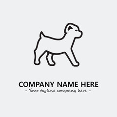Dog illustration black and white for logo company vector image
