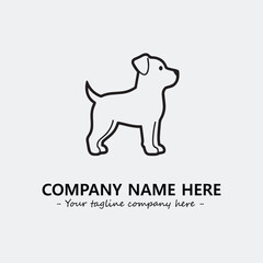 Dog illustration black and white for logo company vector image
