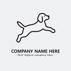 Dog illustration black and white for logo company vector image
