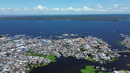 Fototapeta premium The Educandos neighborhood is located between the Manaus stream (Cachoeirinha) and the neighborhood of the same name.