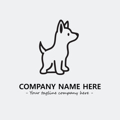 Dog illustration black and white for logo company vector image
