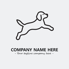 Dog illustration black and white for logo company vector image
