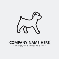 Dog illustration black and white for logo company vector image
