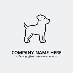 Dog illustration black and white for logo company vector image
