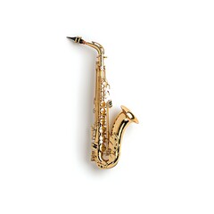 Elegant and Shiny Gold Saxophone Isolated on White Background for Music Themes