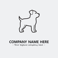 Dog illustration black and white for logo company vector image
