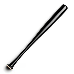 Glossy Black Baseball Bat Isolated on White Background for Sports Illustrations
