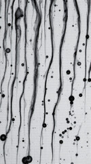 abstract grayscale ink streaks with droplets