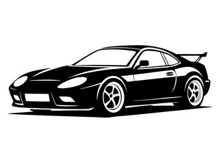 Sports Car Silhouette Vector Design | Sleek Sports Car SVG