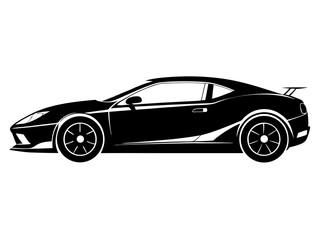 Naklejka premium Sports Car Silhouette Vector Design | Sleek Sports Car SVG
