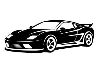 Sports Car Silhouette Vector Design | Sleek Sports Car SVG