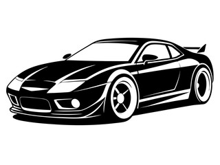 Fototapeta premium Sports Car Silhouette Vector Design | Sleek Sports Car SVG