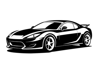 Sports Car Silhouette Vector Design | Sleek Sports Car SVG