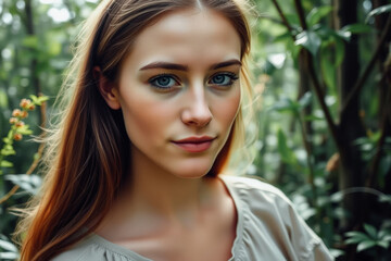 Fototapeta premium Beautiful Woman in Natural Surroundings