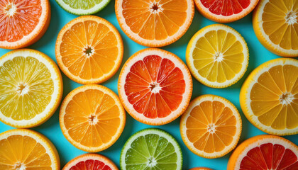 Obraz premium Colorful Citrus Fruit Slices
