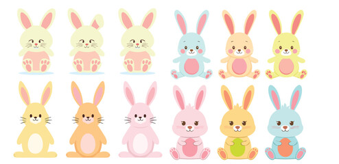 easter bunny with eggs