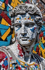 Obraz premium Classical Nude Statue Made Of Geometric Tiles