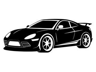 Sports Car Silhouette Vector Design | Sleek Sports Car SVG