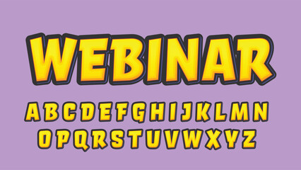 Yellow bright 3d cartoon isolated letters for logo