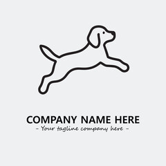 Dog illustration black and white for logo company vector image
