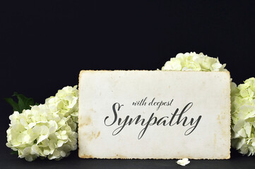 Sympathy card with snowball flowers