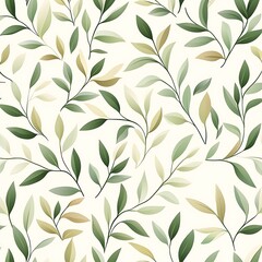 Delicate Green Leaves Pattern for Background or Textile Design Inspiration