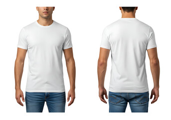 Buy plain white t shirt for men front and back view casual wear style