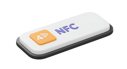 Fototapeta premium Nfc Symbol On Digital Button Minimal Ui