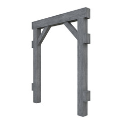 Old Mine Supports, 3d illustration isolated on white background