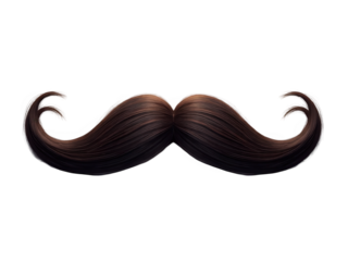 A brown handlebar mustache isolated over png transparent background