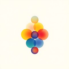 Abstract Composition of Colorful Circles Creating a Modern Art Aesthetic