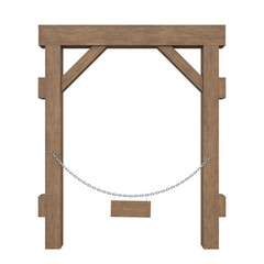 Mine Supports With Blank Signs, 3d illustration isolated on white background