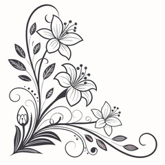 Elegant Floral Corner Vector Design &ndash; Perfect for Invitations & Decor