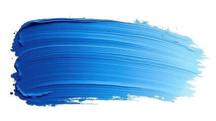 A blue paint brush stroke isolated over png transparent background