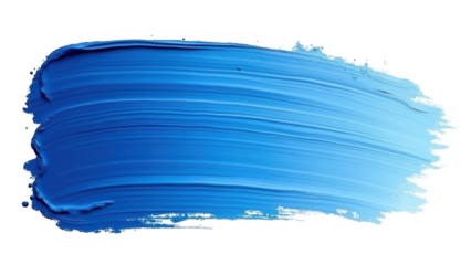 A blue paint brush stroke isolated over png transparent background