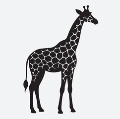 Naklejka premium a giraffe silhouette vector art illustration, giraffe vector illustration