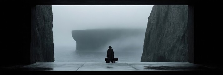 Solitude in a Misty Landscape