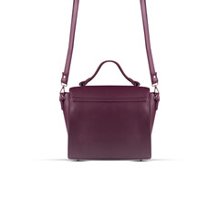 Maroon fashion purse handbag on white background isolated