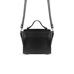 Black fashion purse handbag on white background isolated