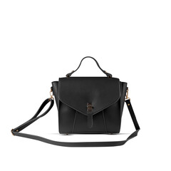 Black fashion purse handbag on white background isolated