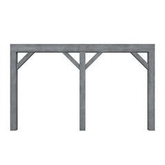 Old Mine Supports, 3d illustration isolated on white background