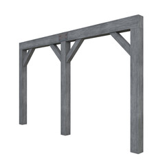 Old Mine Supports, 3d illustration isolated on white background