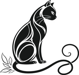 black cat vector illustration