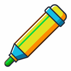 Highlighter icon in bright colors for writing and coloring