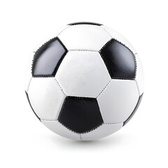 Classic Black and White Soccer Ball on White Background for Sports Photography